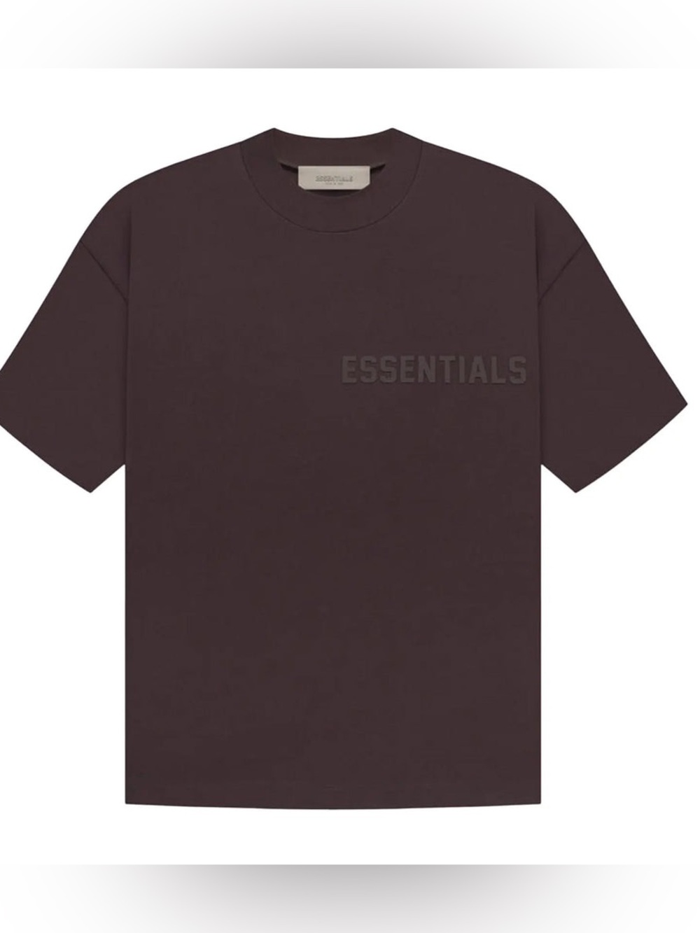 Essentials Fear of God Women’s Logo Tee XS – Dark Plum / Brown